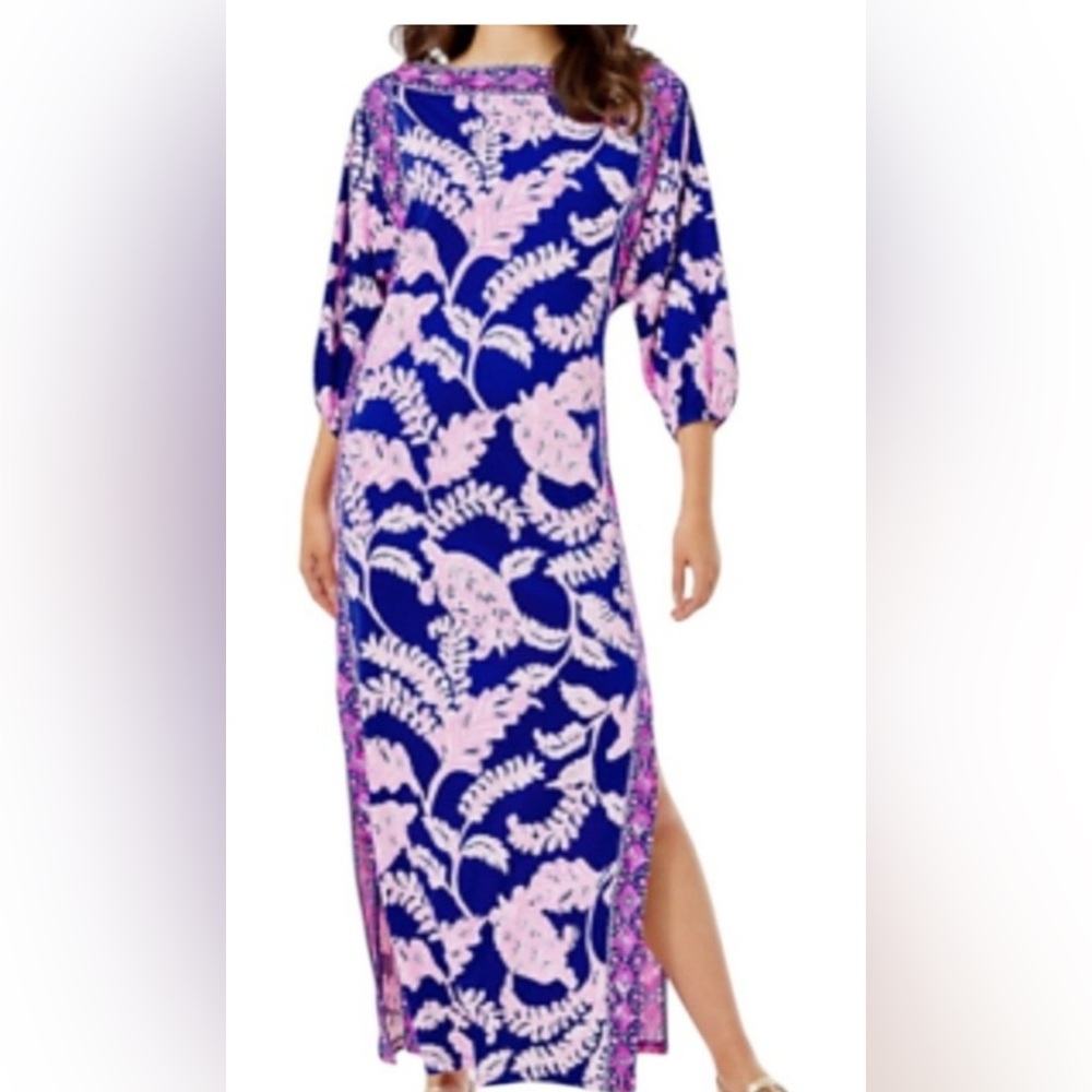Lilly Pulitzer Blue and Pink Floral Swim Coverup